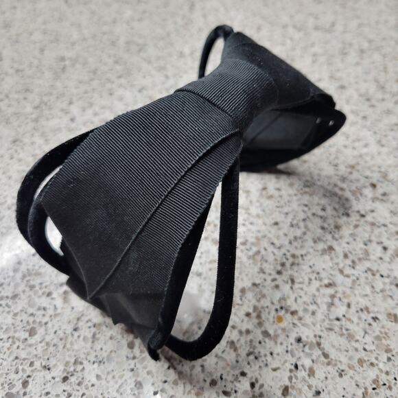 VTG MCM Wired Velvet Bow Headband Formal Crown Hat Headpiece 50s 60s Elegant - Picture 12 of 14